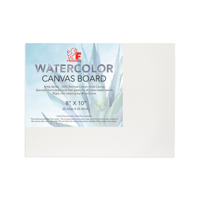 Fredrix Artist Series Primed Watercolor Archival Canvas Boards, 8X10"