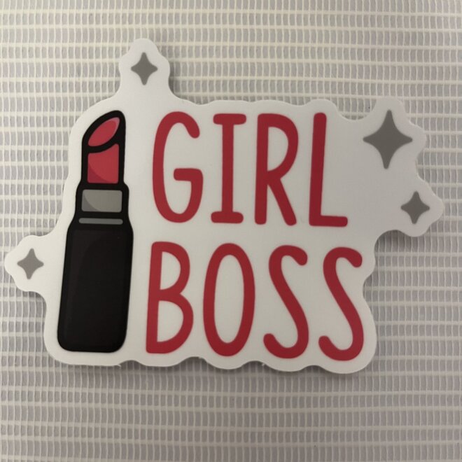 Girl Boss Lipstick | Large Printed Sticker