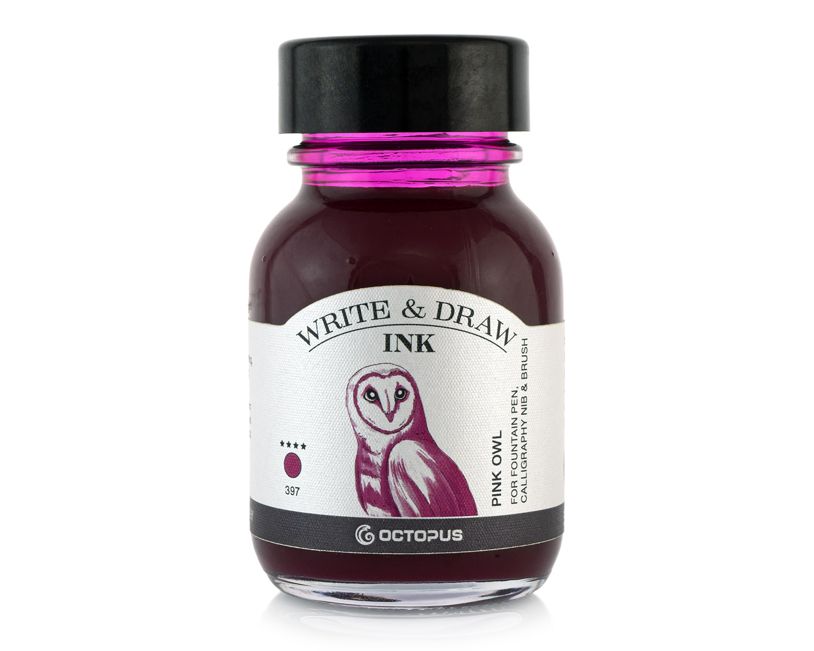 Octopus Ink Bottle Write & Draw 50 ml 397 Pink Owl - Endeavours ThinkPlay