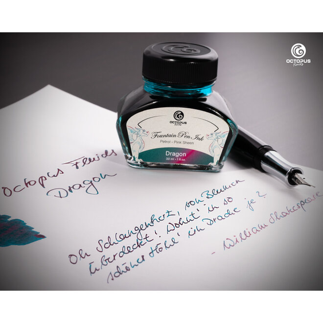 Octopus Ink Bottle Fluid Sheen 30Ml Dragon, Petrol/Pink