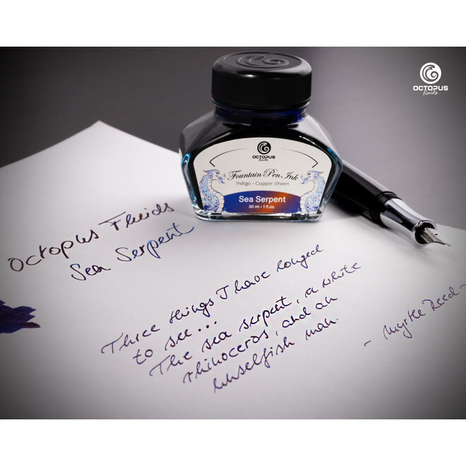Octopus Ink Bottle Fluid Sheen 30Ml Sea Serpent, Indigo Blue/Copper