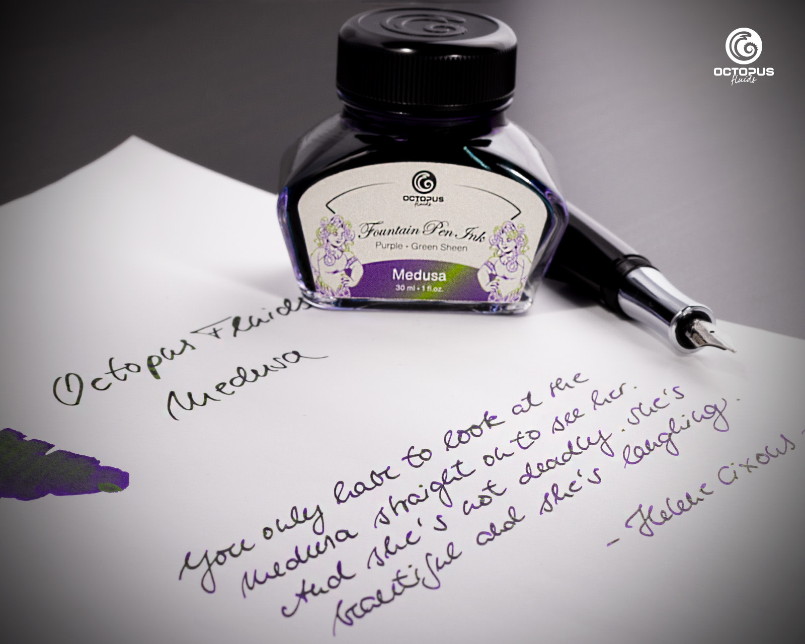 Halibut Ink Octopus Ink Bottle Fluid Sheen 30Ml Medusa, Violet/Green - Endeavours ...