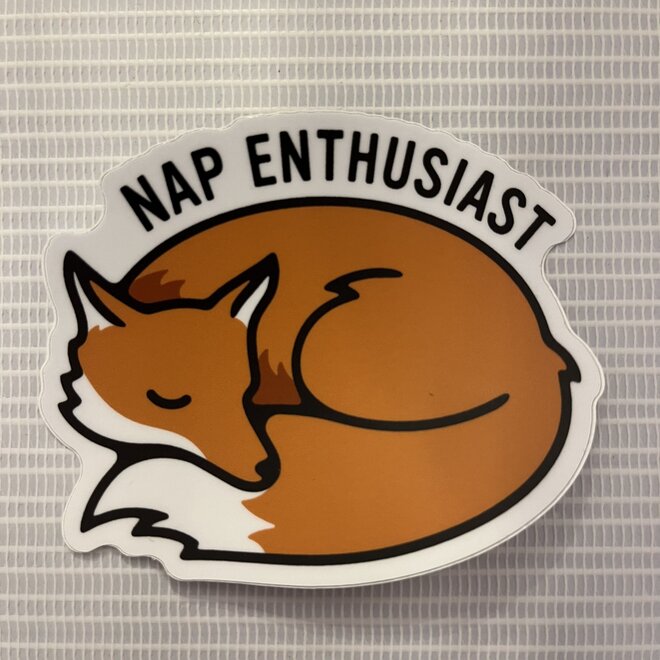 Nap Enthusiastic Fox | Large Printed Sticker