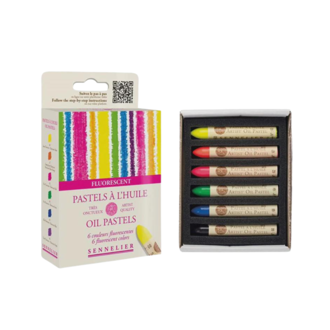 Sennelier Artist Oil Pastel 6 Colour Fluorescent Sampler