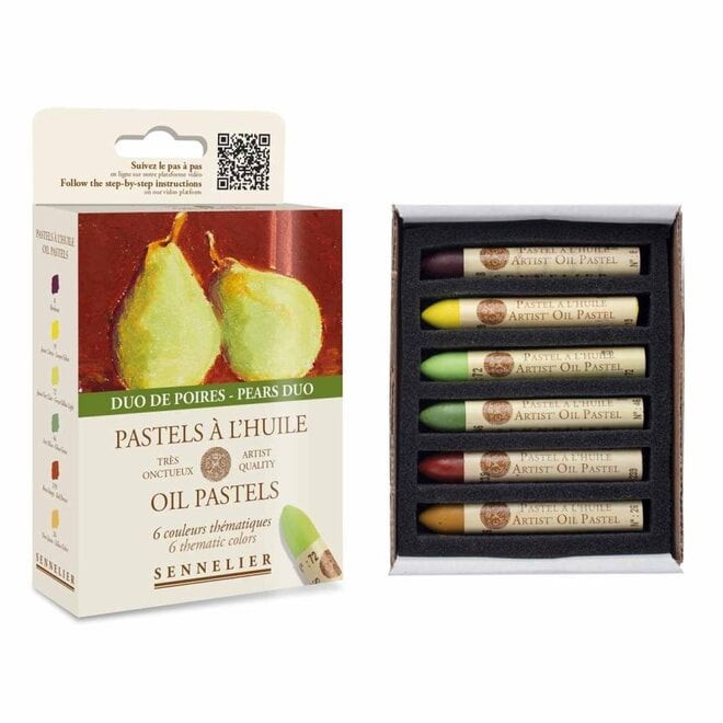 Sennelier Oil Pastel 6 Colour Duo Pear Sampler