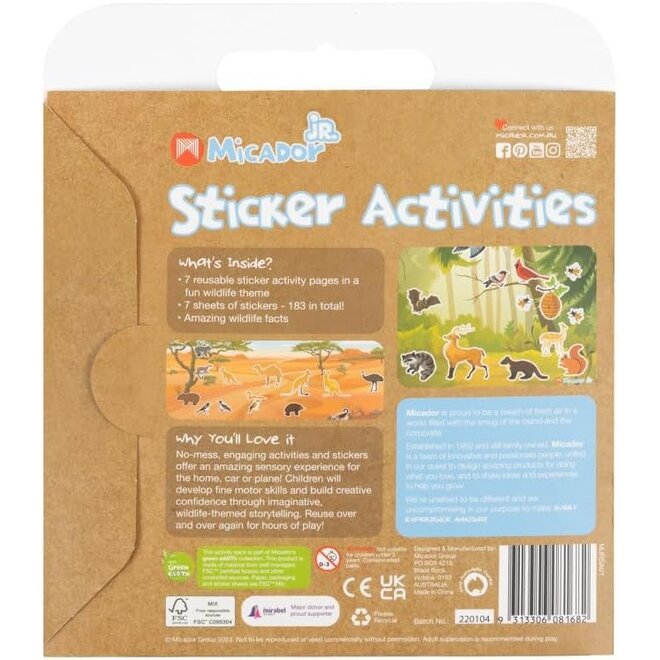 Micador Junior Sticker Activities Wildlife