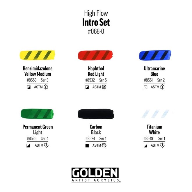 Golden High Flow Acrylic 1Oz Intro Set 6Pk