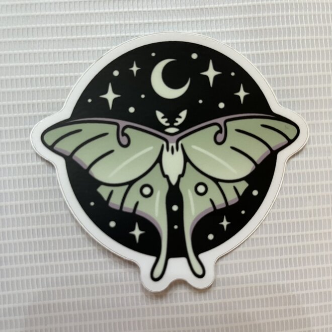 Luna Moth | Large Printed Vinyl Sticker