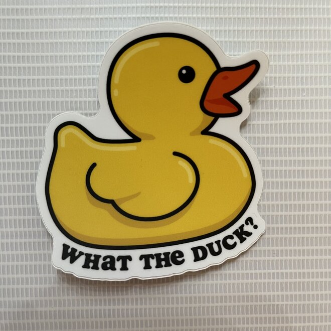 What The Duck Rubber Duck | Large Printed Vinyl Sticker