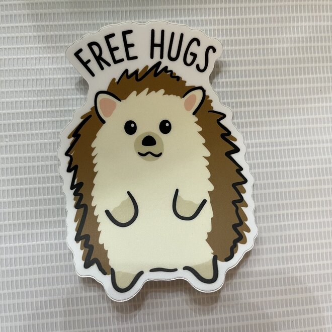 Free Hugs Hedgehog Sketch | Large Printed Vinyl Sticker