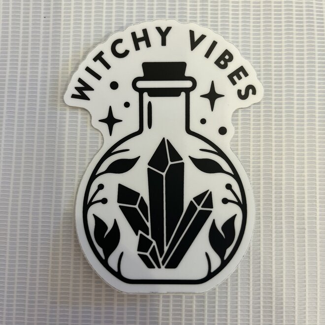 Witchy Vibes Crystal Jar | Large Printed Vinyl Sticker