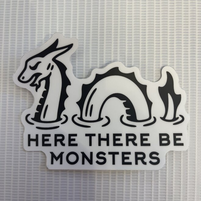 Here There Be Monsters Sea Serpent | Large Printed Stickers