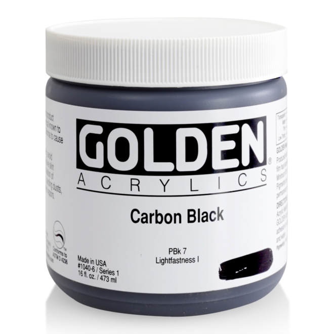 Golden Heavy Body Acrylic Carbon Black 16Oz