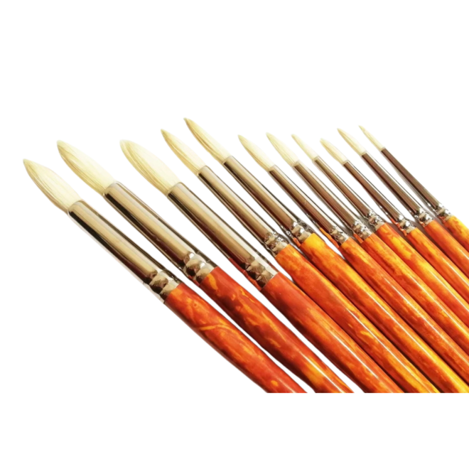Bristle Round Brush, Grace 2023R, Size 1, Long Handle, Kolos