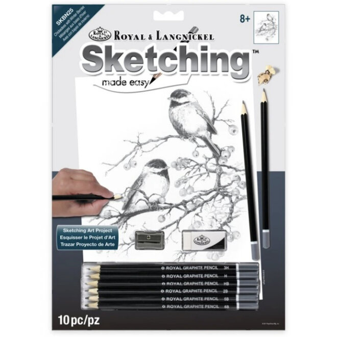 Sketching Made Easy: Chickadees With Winter Berries