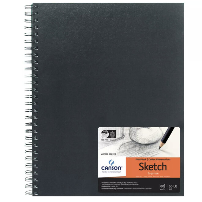 Canson Sketch Book 11x14 - Hard Cover Coil Bound 80 sheets