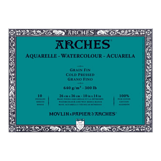 Arches Watercolour Block Cold Press Cp 300Lb 10X14