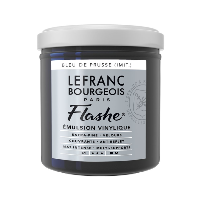 Lefranc & Bourgeois Flashe, Prussian Blue, Matte Artist'S Color, 125Ml Jars