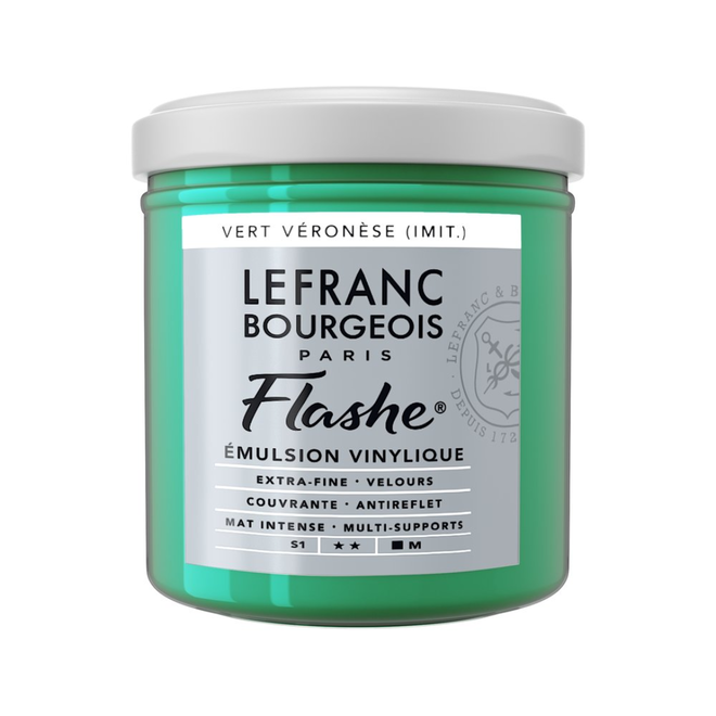 Lefranc & Bourgeois Flashe, Veronese Green, Matte Artist'S Color, 125Ml Jars