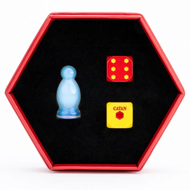 Catan - Premium Gemstone Robber w/ Metal Dice - Opalite