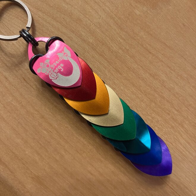 Poseidon'S Forge Dragon Scale Keychain - Progressive Pride