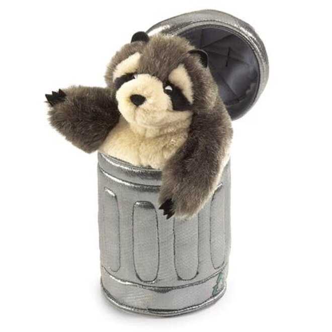 Folkmanis - Racoon In Garbage Can Puppet