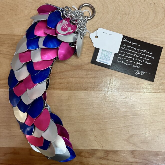 Poseidon'S Forge Scale Mail Dragon Tail - Pink, Blue, Silver - Small