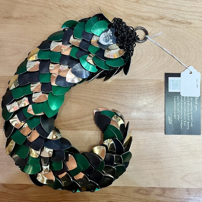 Poseidon'S Forge Scale Mail Dragon Tail - Green, Black, Gold - Large