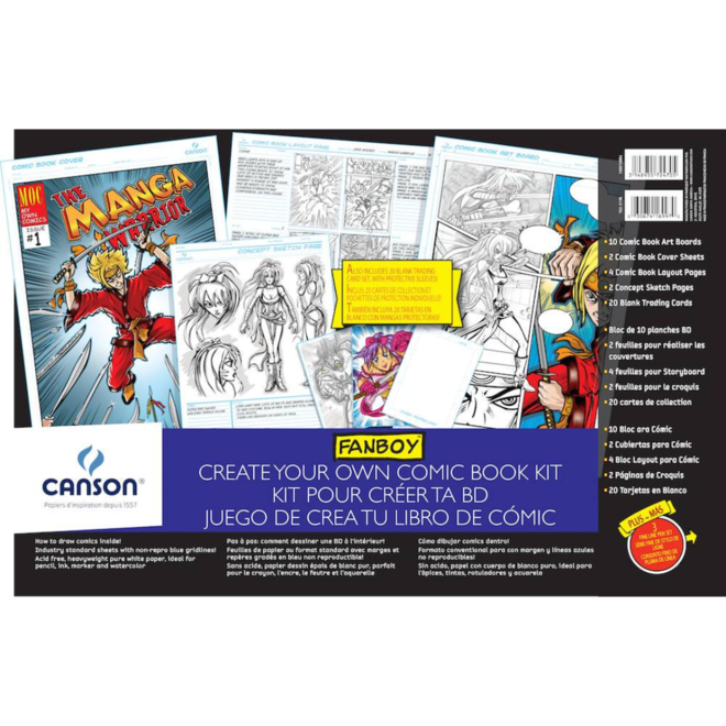 Canson Fanboy Create Your Own Comic Book Kit - With Trading Cards