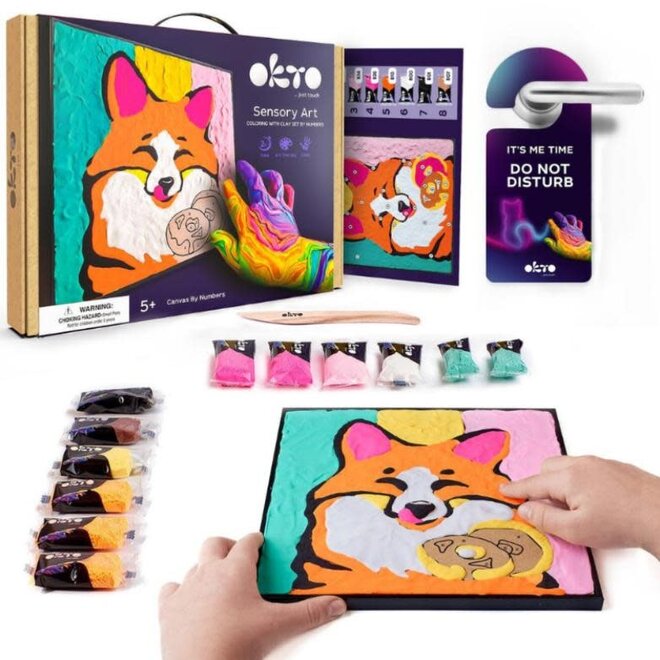 OKTO Sensory Art - Fox Coloring With Clay By Numbers Fox Kit