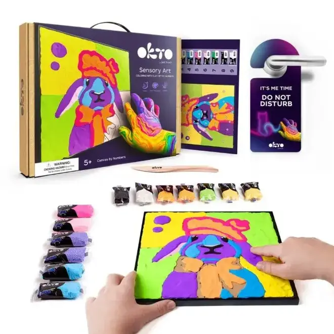 OKTO Sensory Art - Bunny Coloring With Clay Set By Numbers