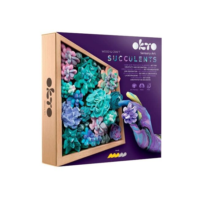 OKTO Sensory Art - Wood And Craft Succulents Tenderness Kit
