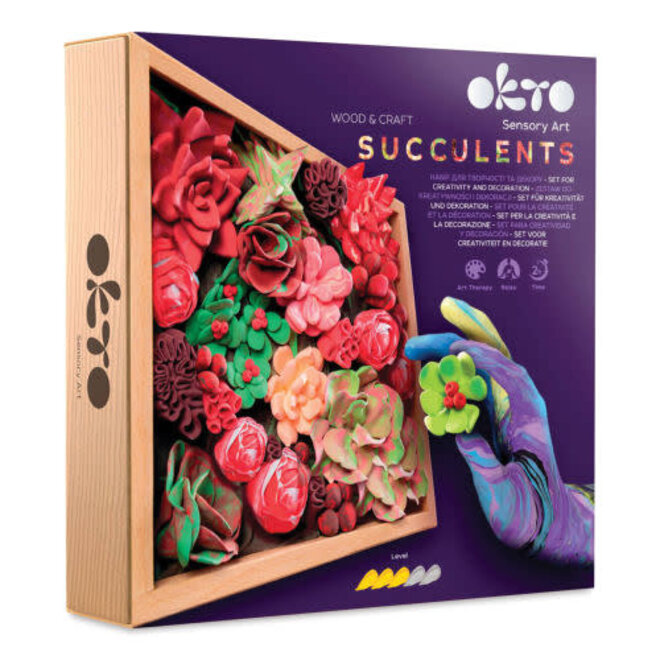 OKTO Sensory Art - Wood And Craft Succulents Passion Kit