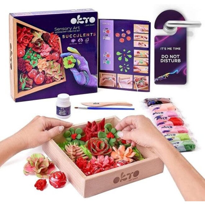 OKTO Sensory Art - Wood And Craft Succulents Passion Kit