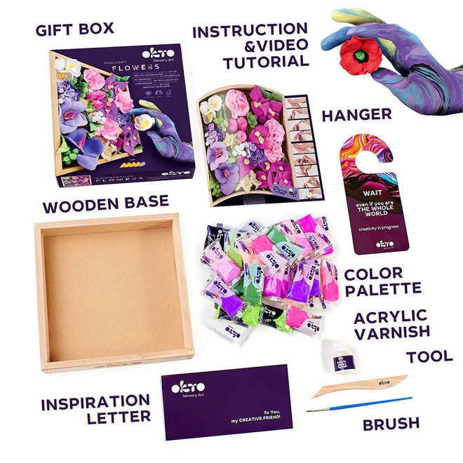 OKTO Sensory Art - Wood And Craft Flowers Inspiration Kit