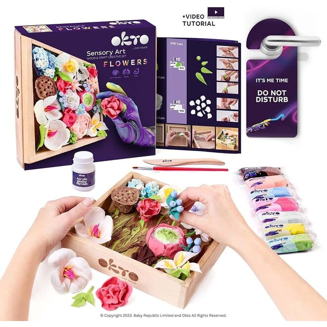 OKTO Sensory Art - Wood And Craft Flowers Romance Kit