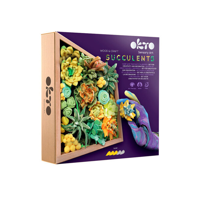 OKTO Sensory Art - Wood And Craft Succulent Energy Kit