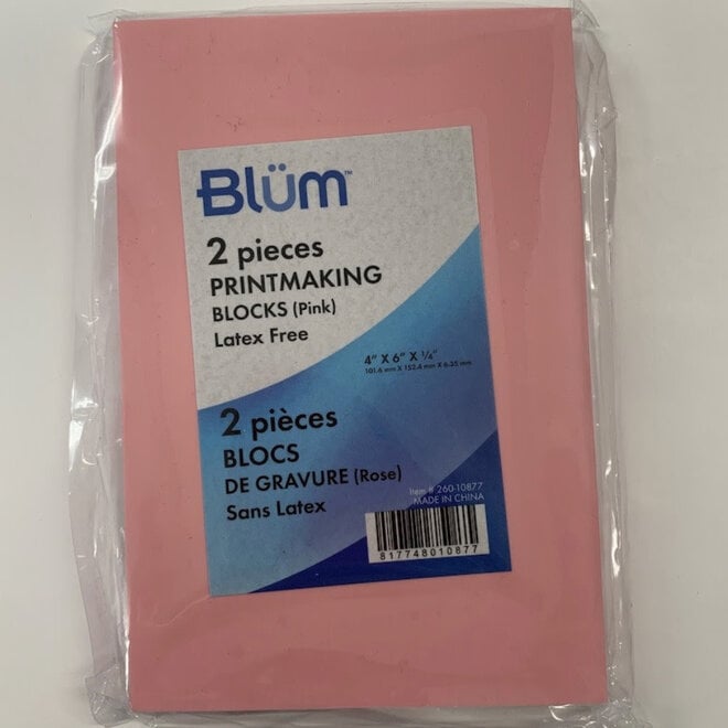 Blum Printmaking Block 4X6X1/8 2Pk Pink