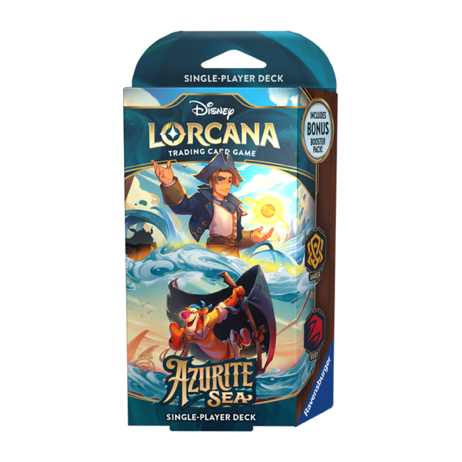 Disney Lorcana: Azurite Sea Starter Deck - Amber & Ruby - Jim Hawkins & Tigger