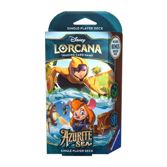 Disney Lorcana: Azurite Sea Starter Deck - Emerald & Sapphire - Go Go Tomago & Gadget Hackwrench