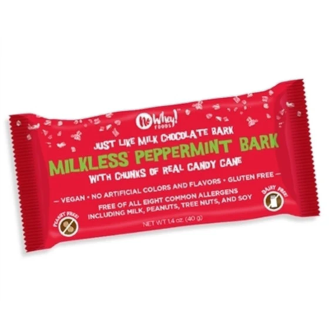 No Whey! Milkless Bars - Looks & Tastes Like a Milk Chocolate Bar -  PEPPERMINT BARK - Vegan/GF