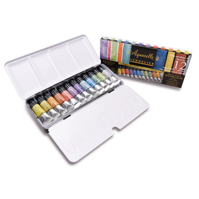 Sennelier Artist's Watercolour - Iridescent Colours: Complete Selection - 12 x 10ml Tubes