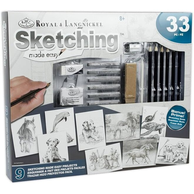 Sketching Made Easy: Set 2 - 9 Projects w/ Materials & Guide - Animals