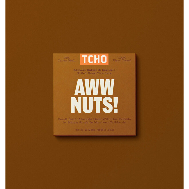 TCHO : Aww Nuts! Almond Butter & Sea Salt Filled Dark Chocolate - Vegan/GF - 70g