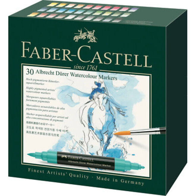 Faber-Castell Albrecht Durer Artists’ Watercolor Markers – 30 Assorted Colors – Multipurpose Art Markers