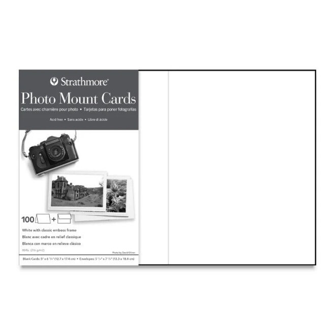 Strathmore Photo Mount Cards White 100Pk