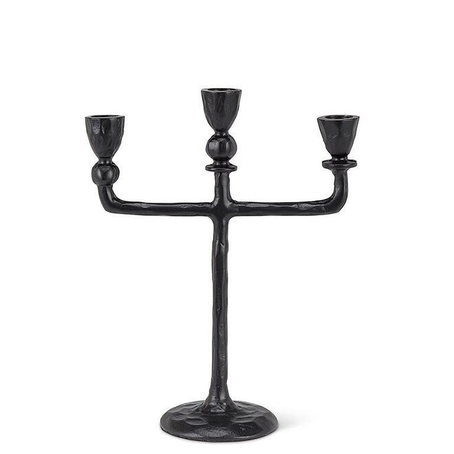 Forge Style Candelabra - Black Aluminum - 10.5"