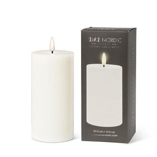 2M2 Nordic LED Pillar Candle - Sand 3x6"