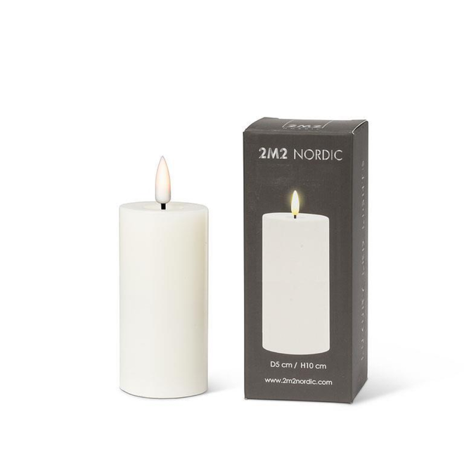 2M2 Nordic LED Pillar Candle - Sand 2x4"