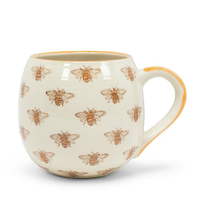 Allover Bee Ball Mug - 5" Stoneware 16oz